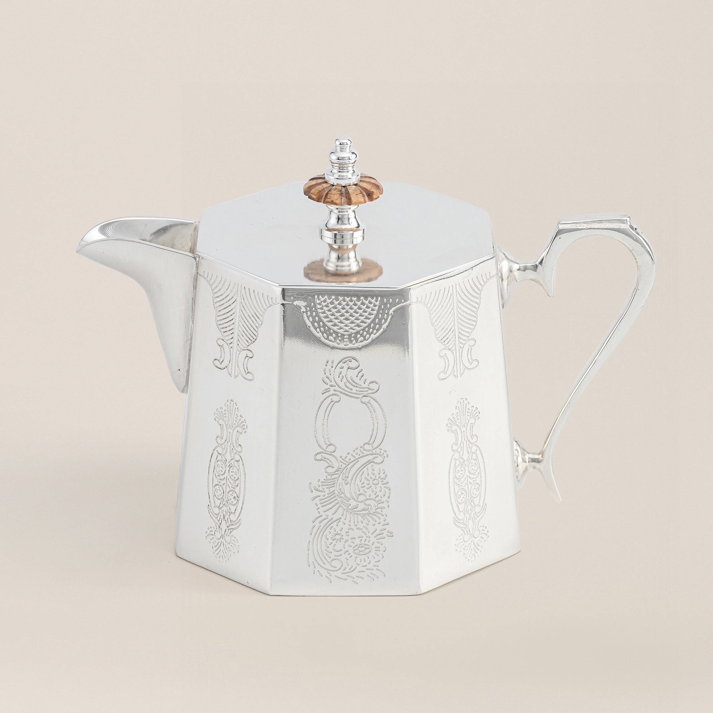 SILVER TEA SET WITH TRAY 5 PC SET 