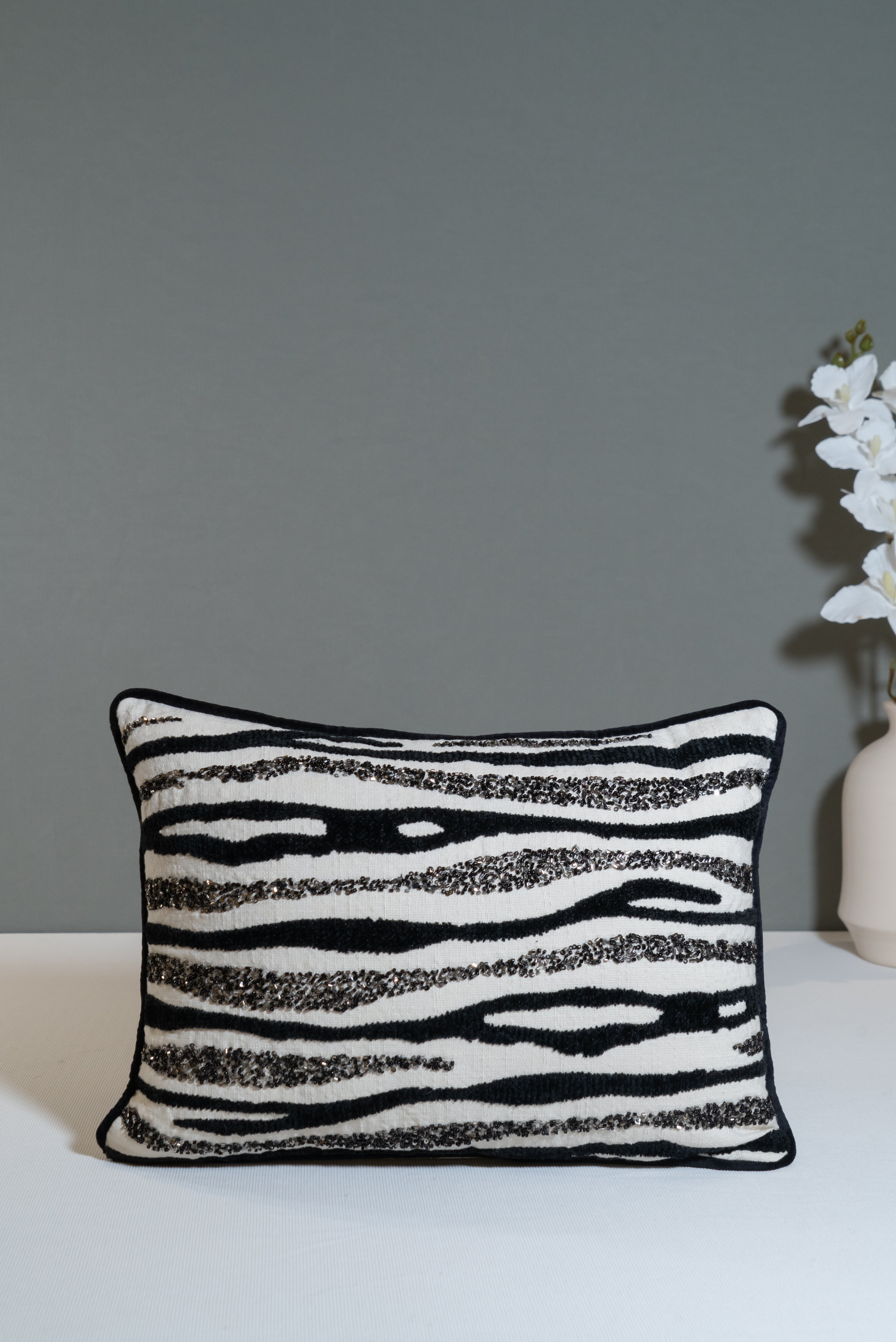 Zebra Mirage Handcrafted Cushion Cover