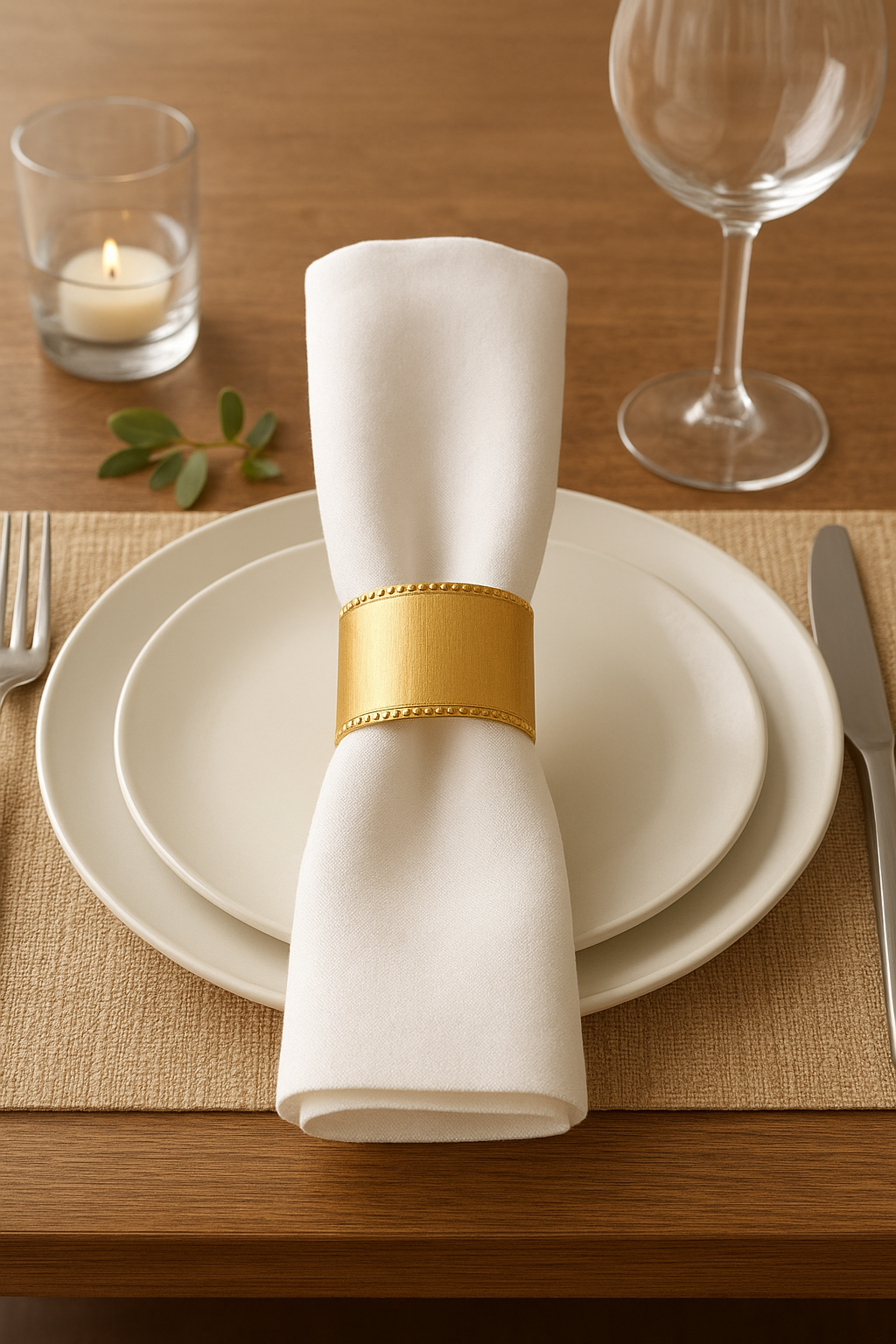 Classic Gold Napkin Ring – Elegant Table Décor | Kasa by Holzer