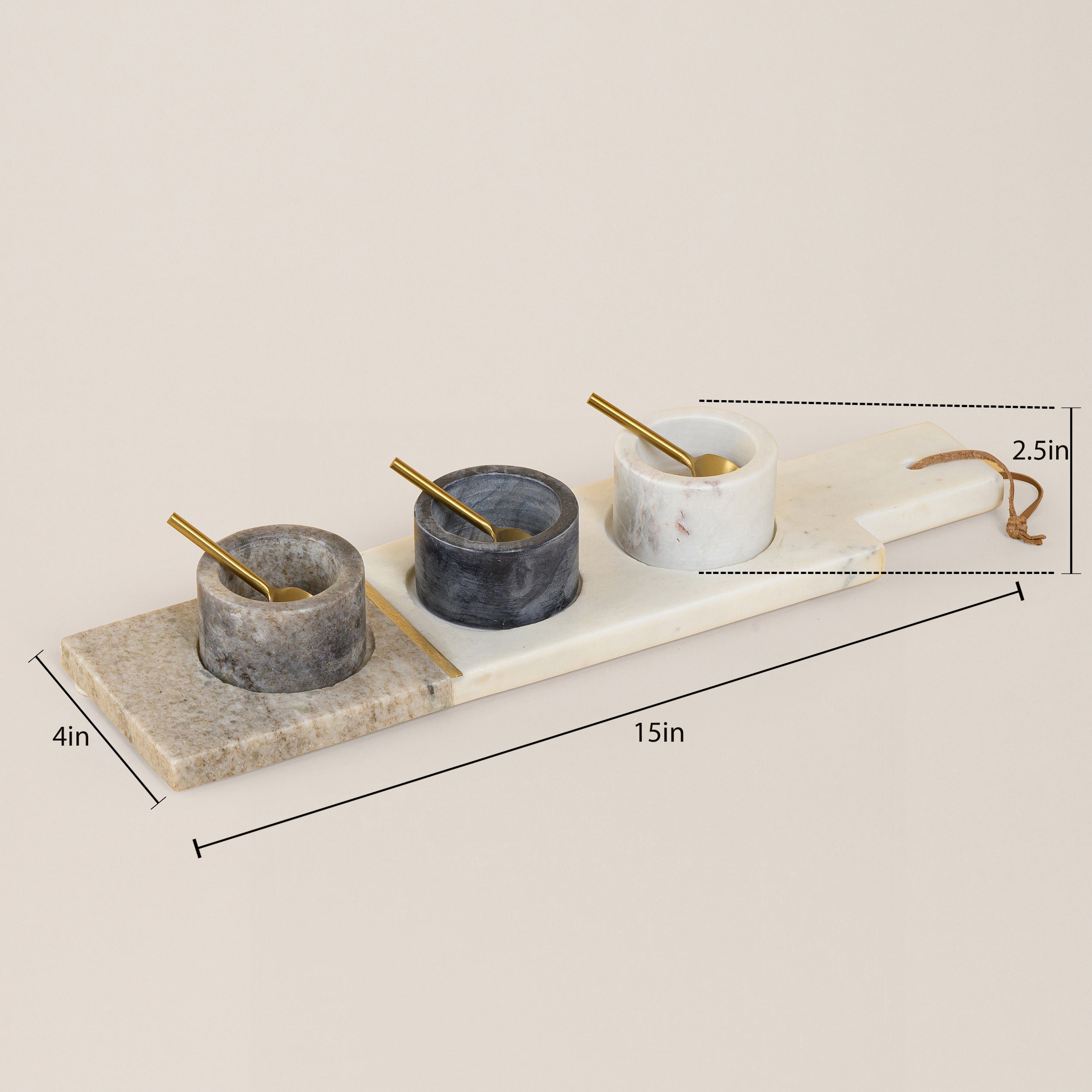 MARBLE CONDIMENT SET