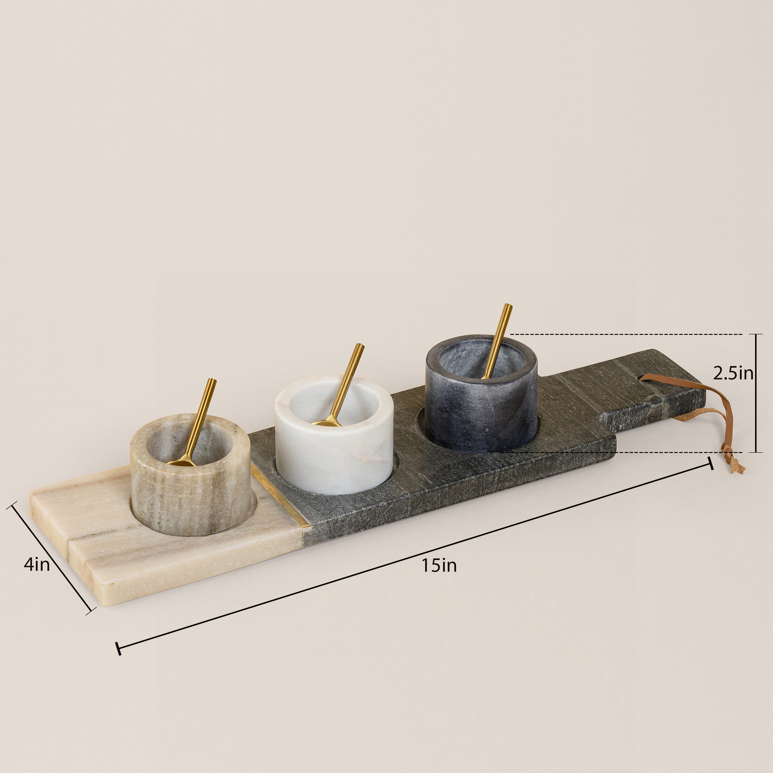 MARBLE CONDIMENT SET