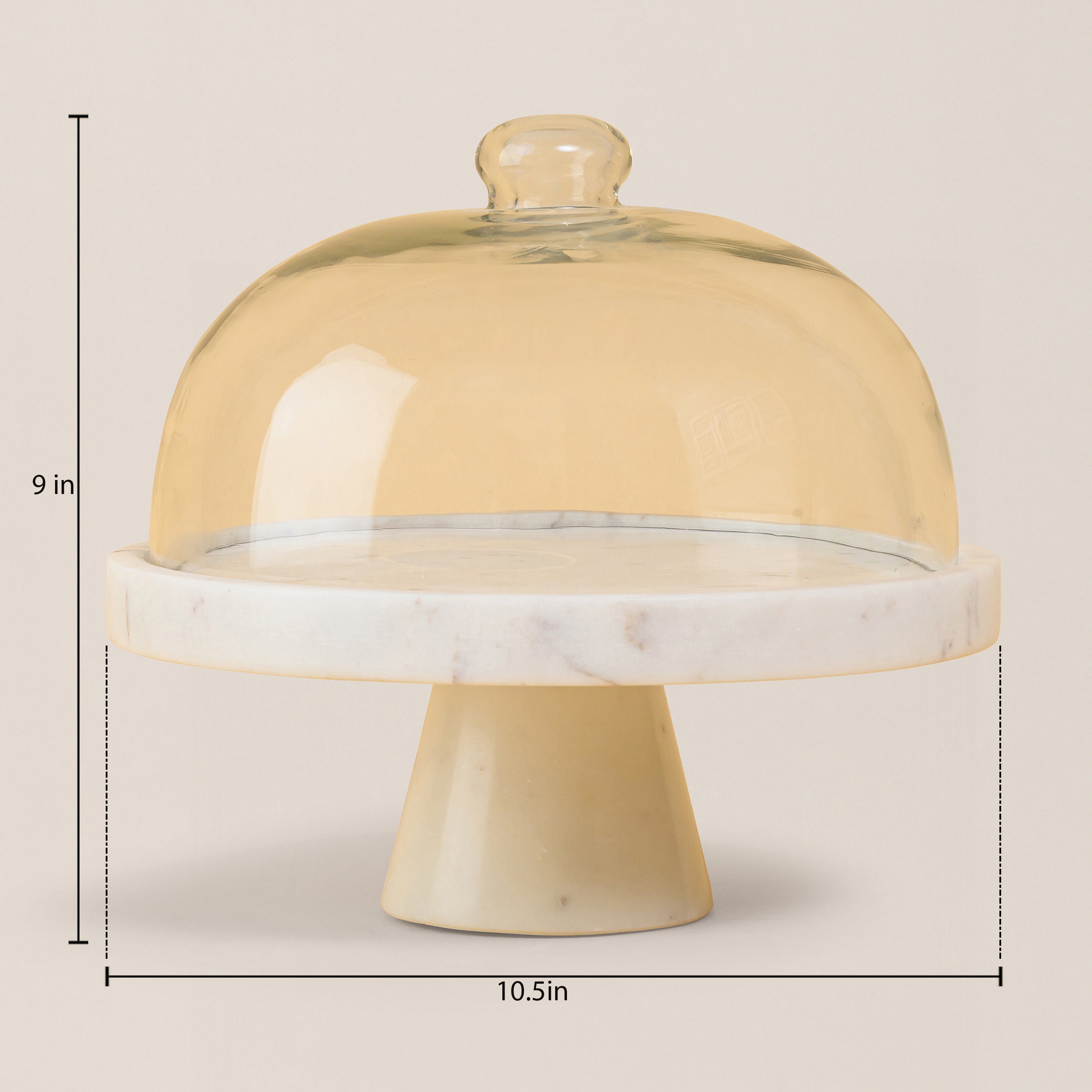 WHITE MARBLE CAKE STAND WITH DOME