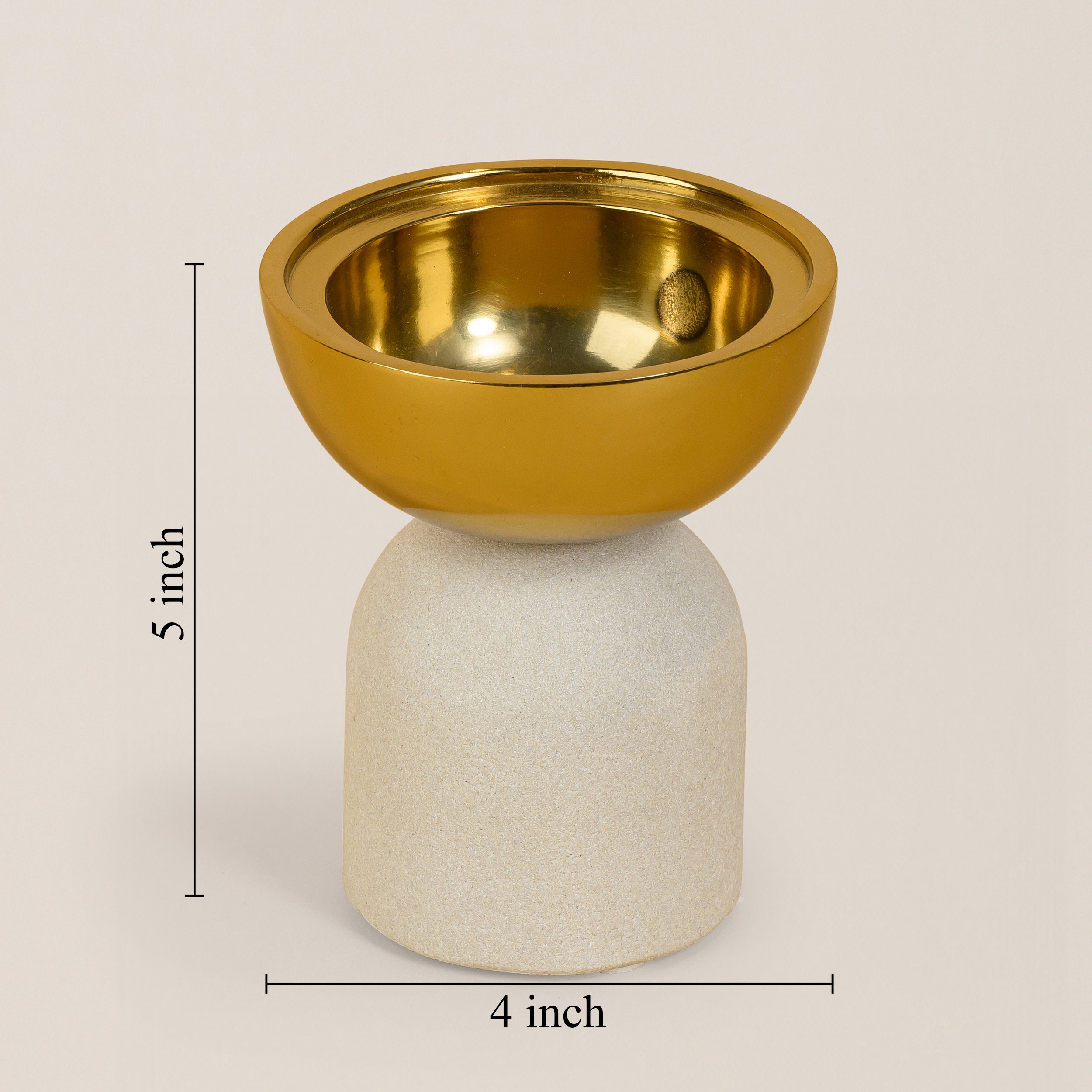 MINT SANDSTONE CUT BALL CANDLE STAND SMALL