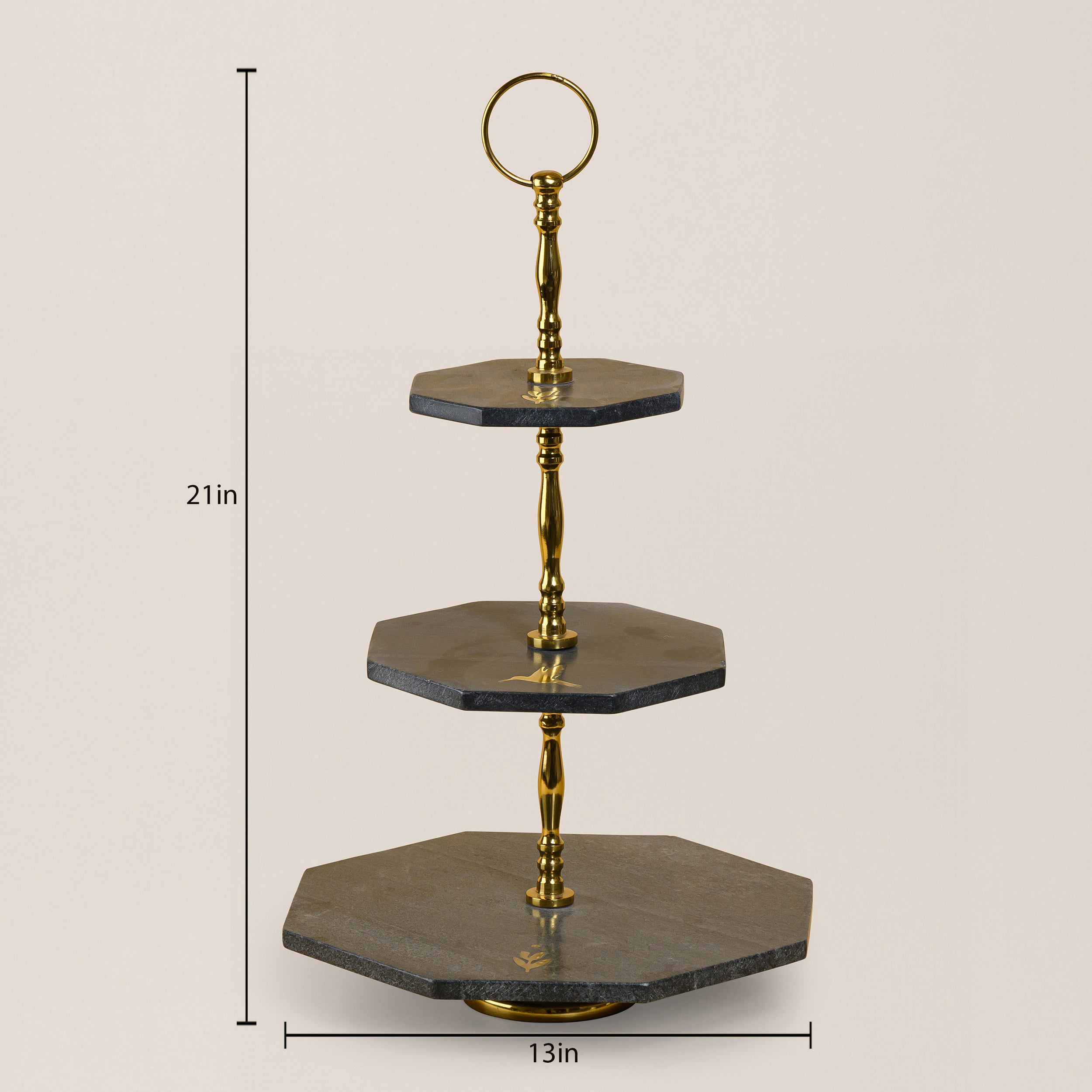 BLACK THREE TEIR CAKE STAND