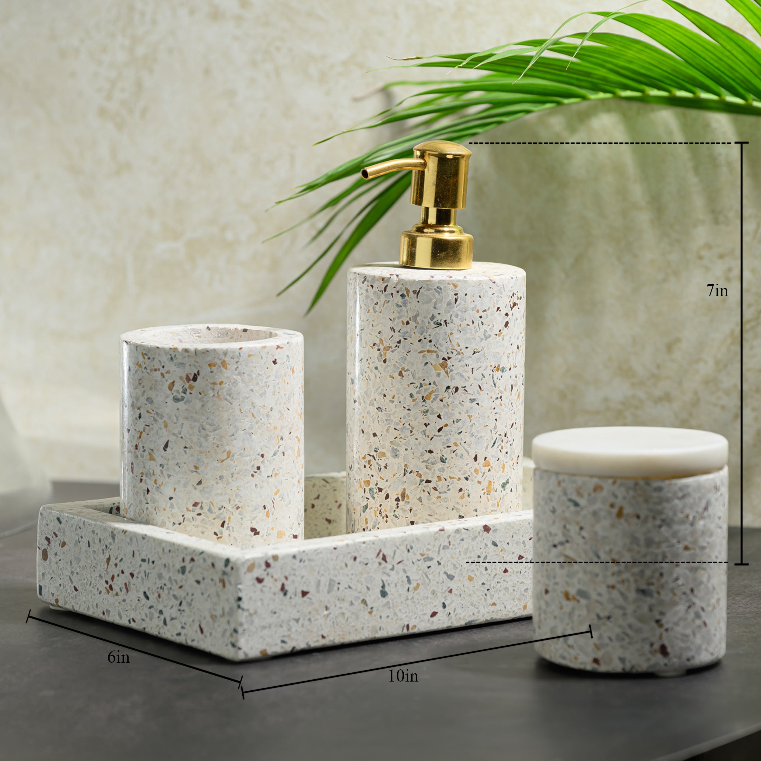 MULTI STONE TARRAZZO BATHROOM SET