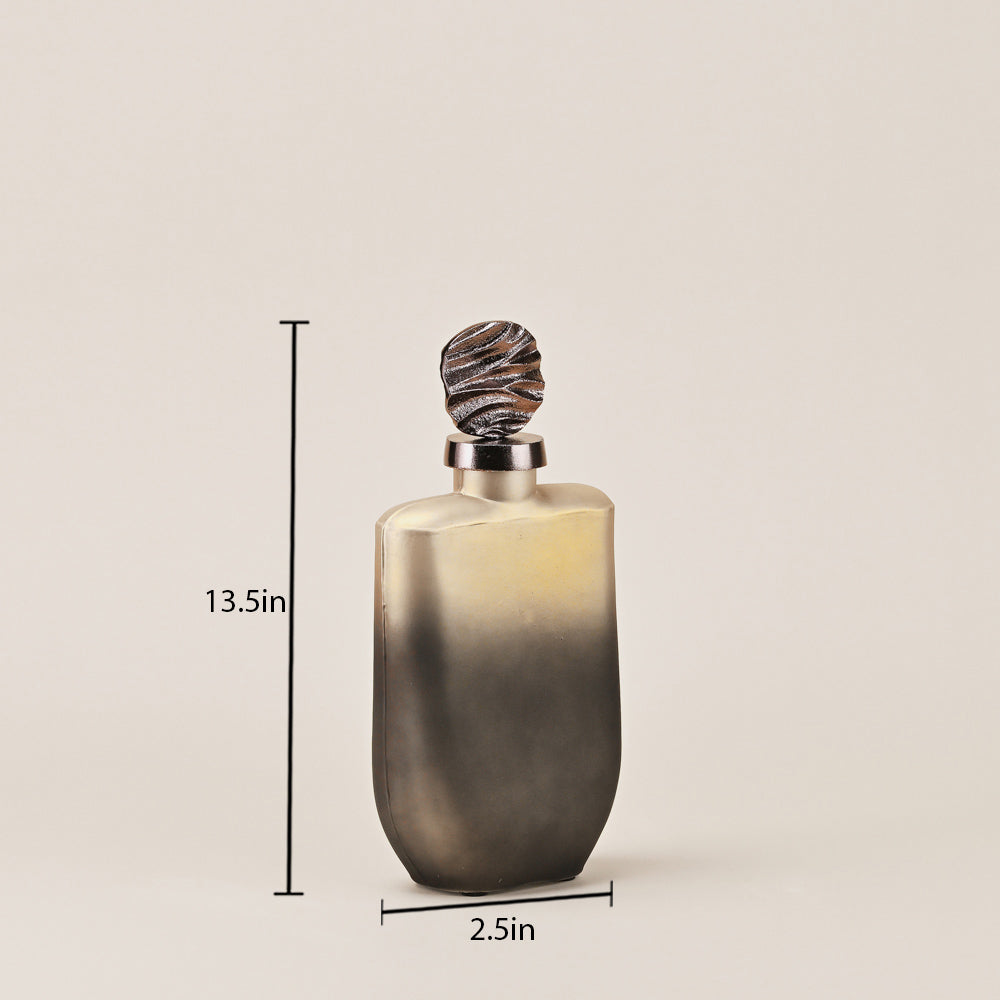 BROWN & GOLD GLASS BOTTLE SMALL