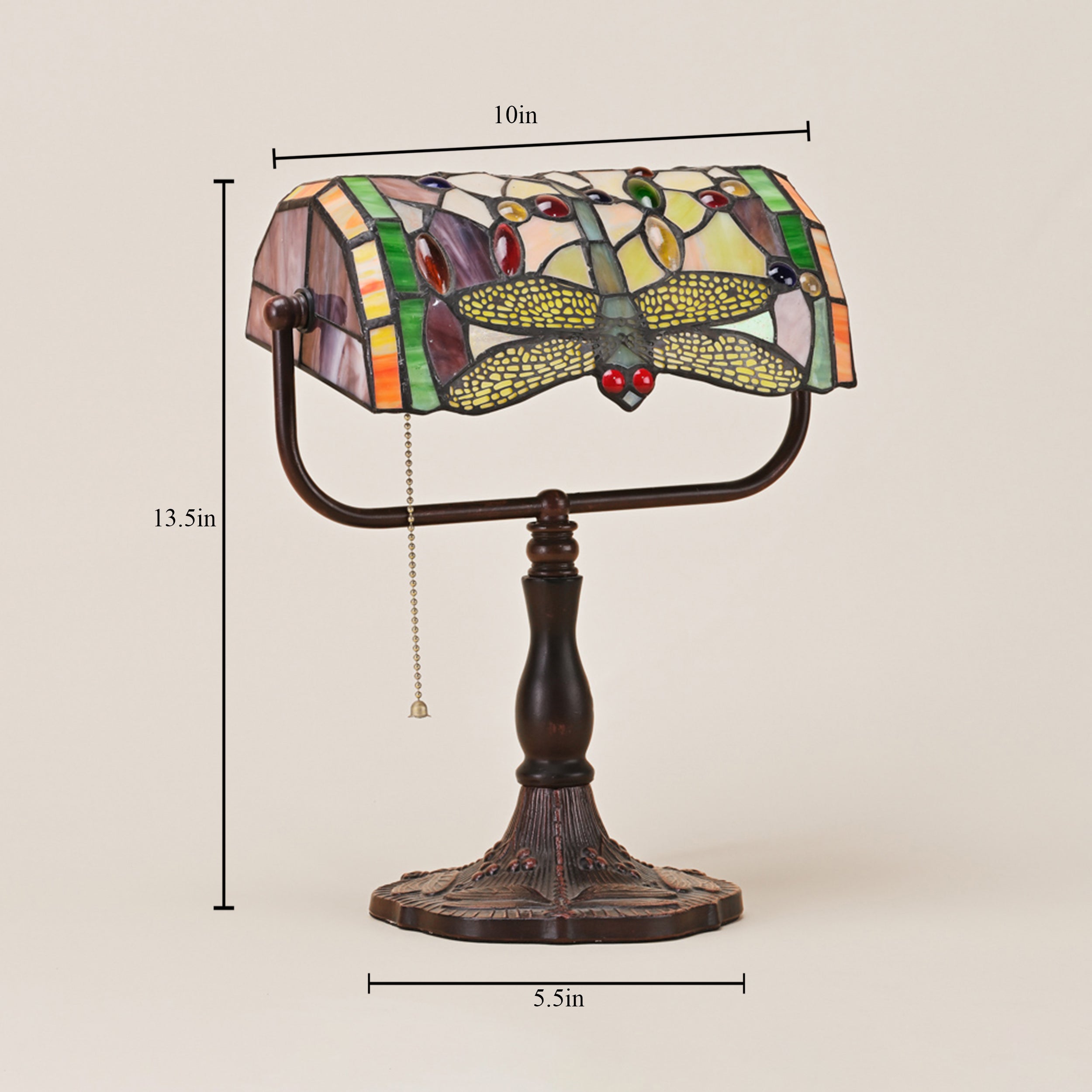 HANDCRAFTED DRAGONFLY DESIGN TIFFANY STYLE TABLE LAMP