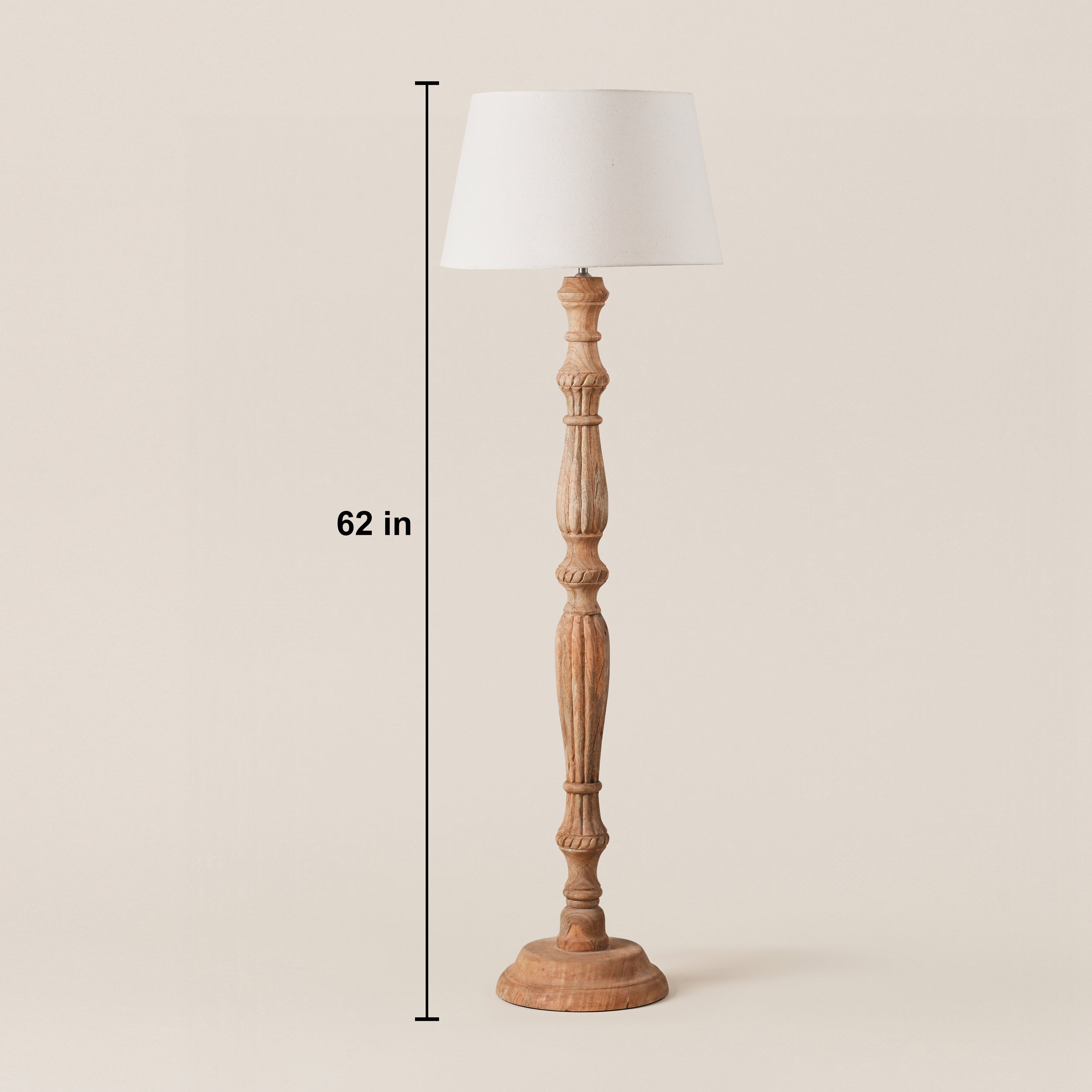 NATURAL WOODEN CLASSIS FLOOR LAMP