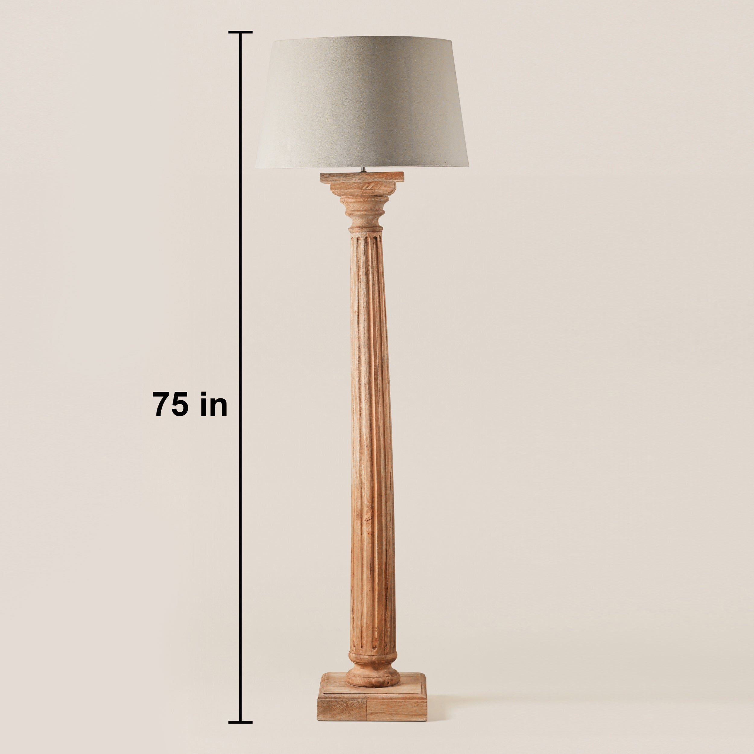 NATURAL WOOD DESIGNER FLOOR LAMP