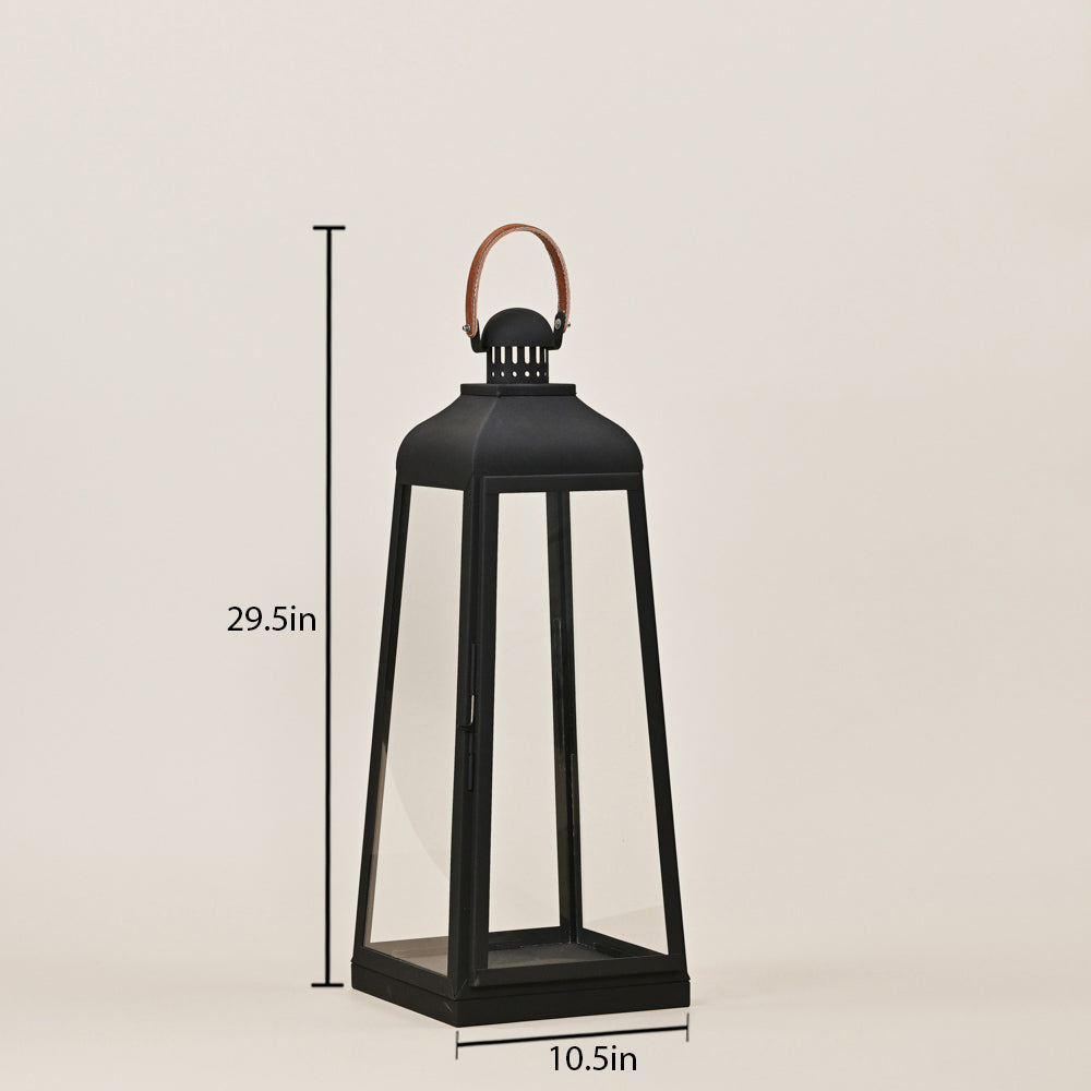 STEEL & GLASS LANTERN  LARGE