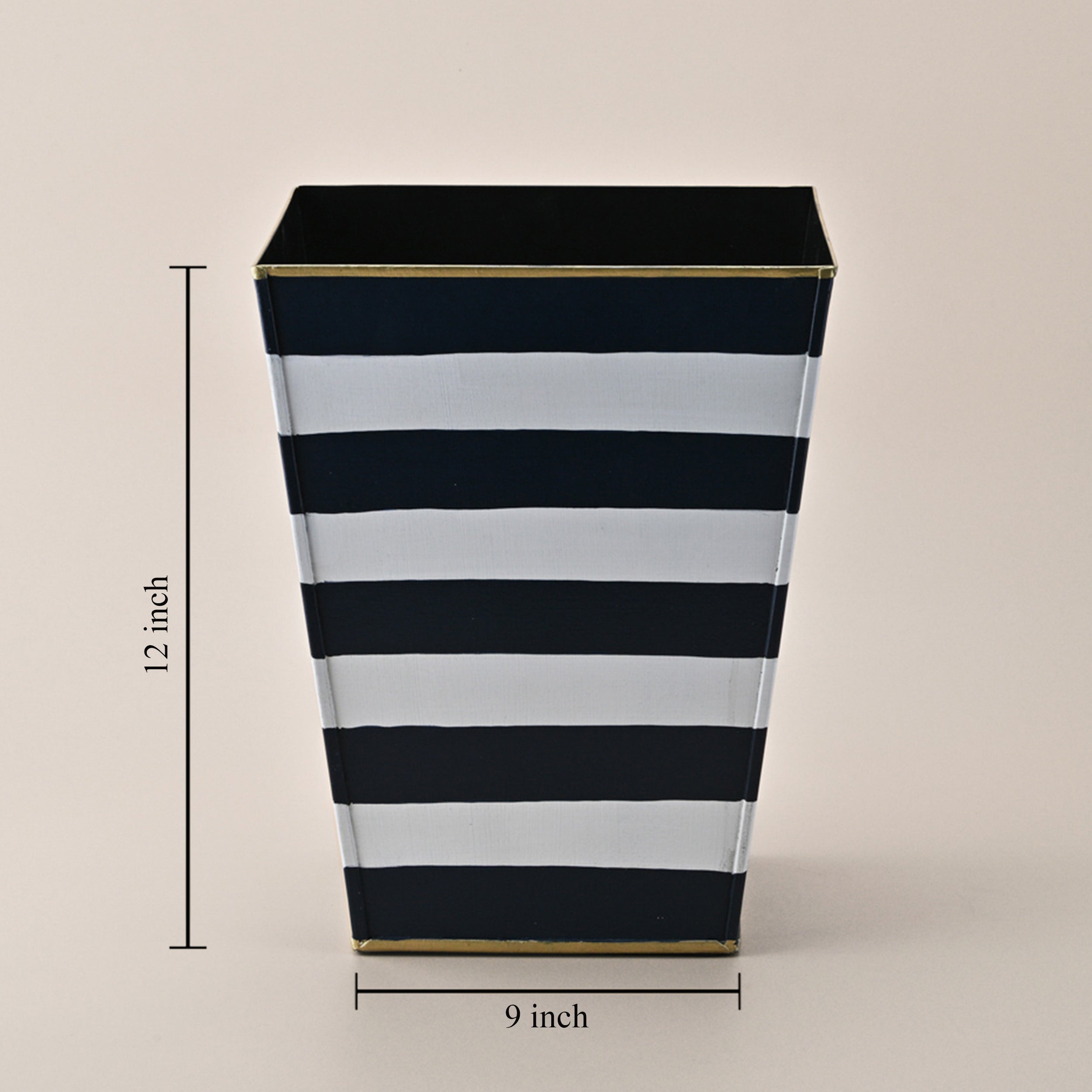 Hand painted Monochrome Elegance Waste Bin by Kasa Holzer