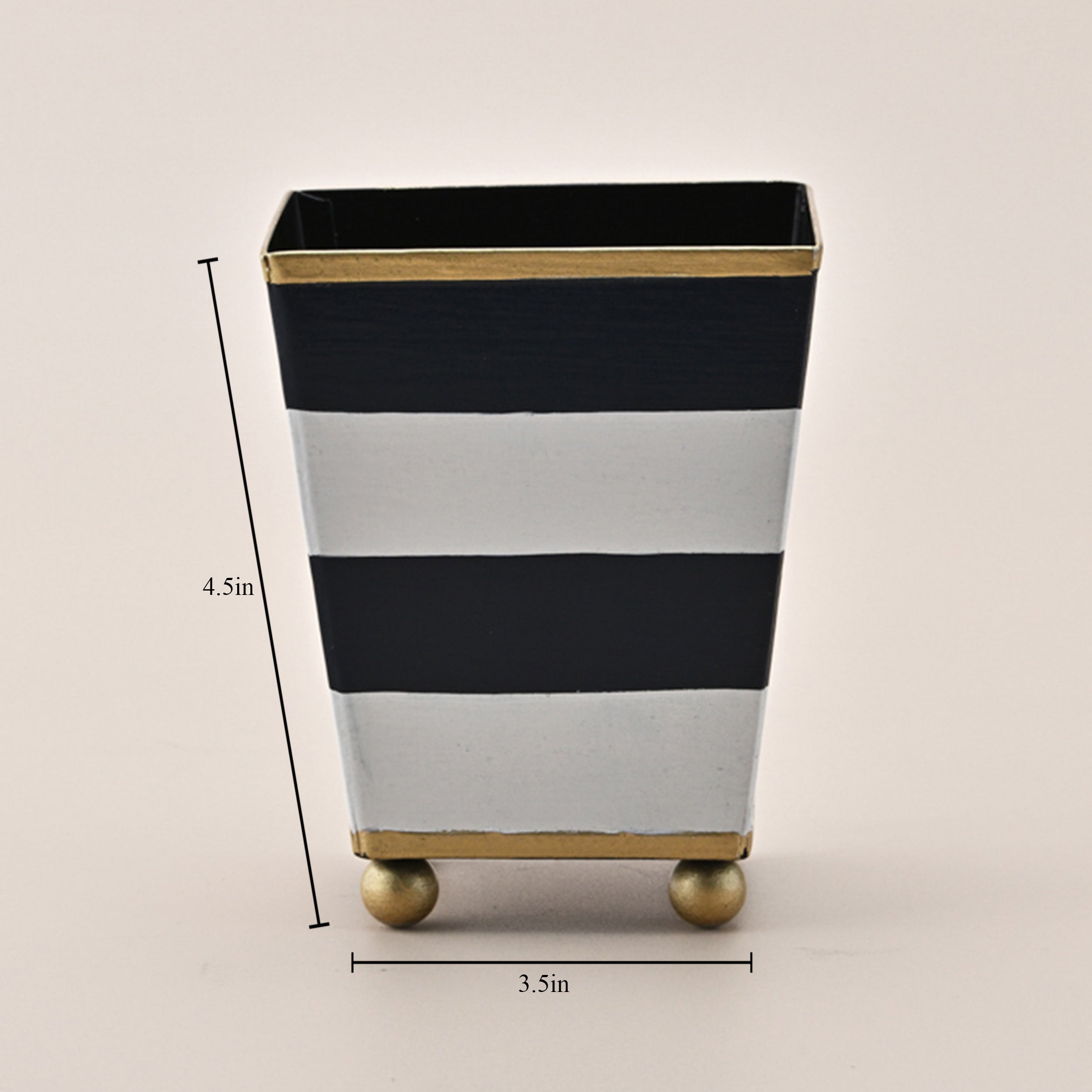 Hand painted Monochrome Stripes Storage jar by Kasa Holzer