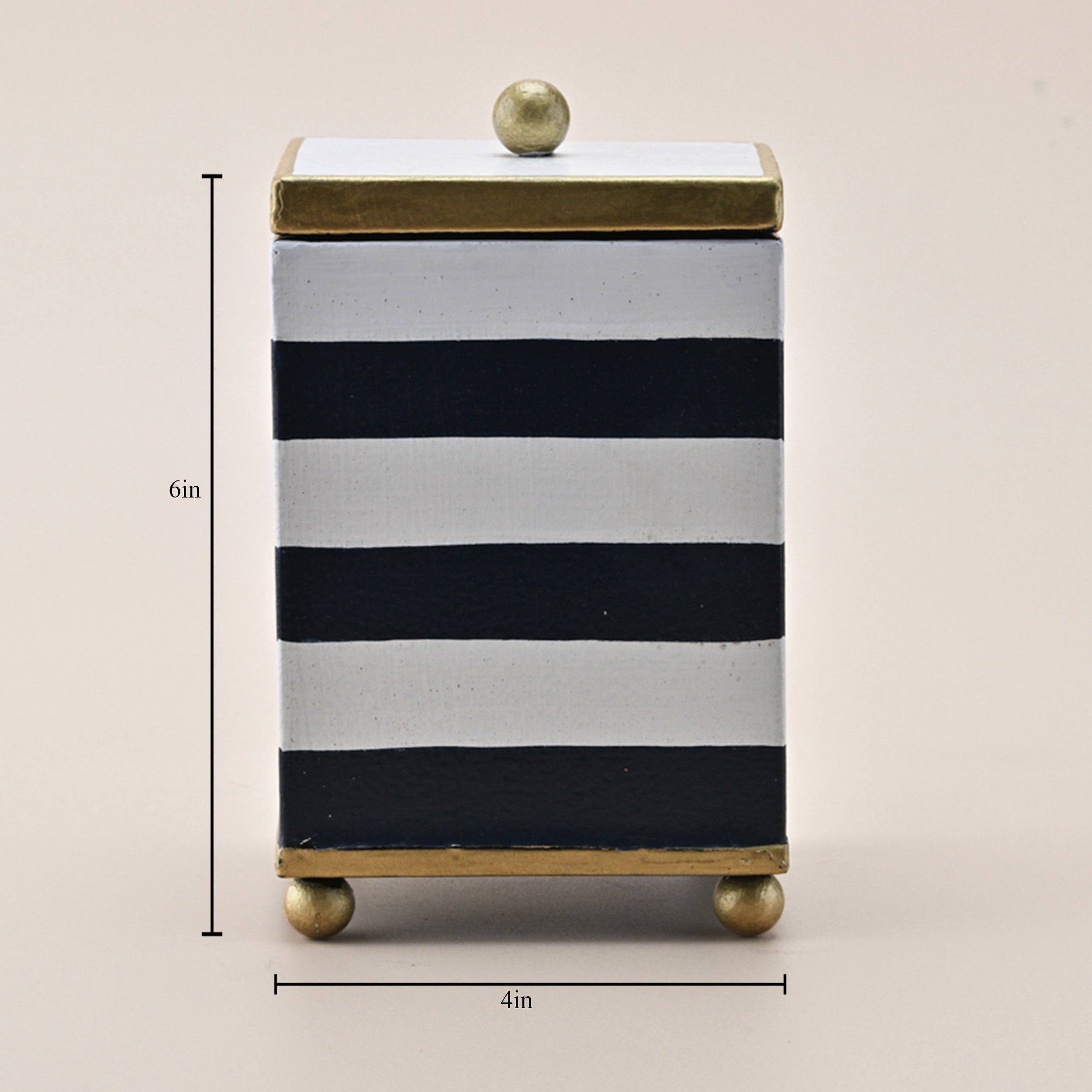 Classic Striped Cotton Box by Kasa Holzer